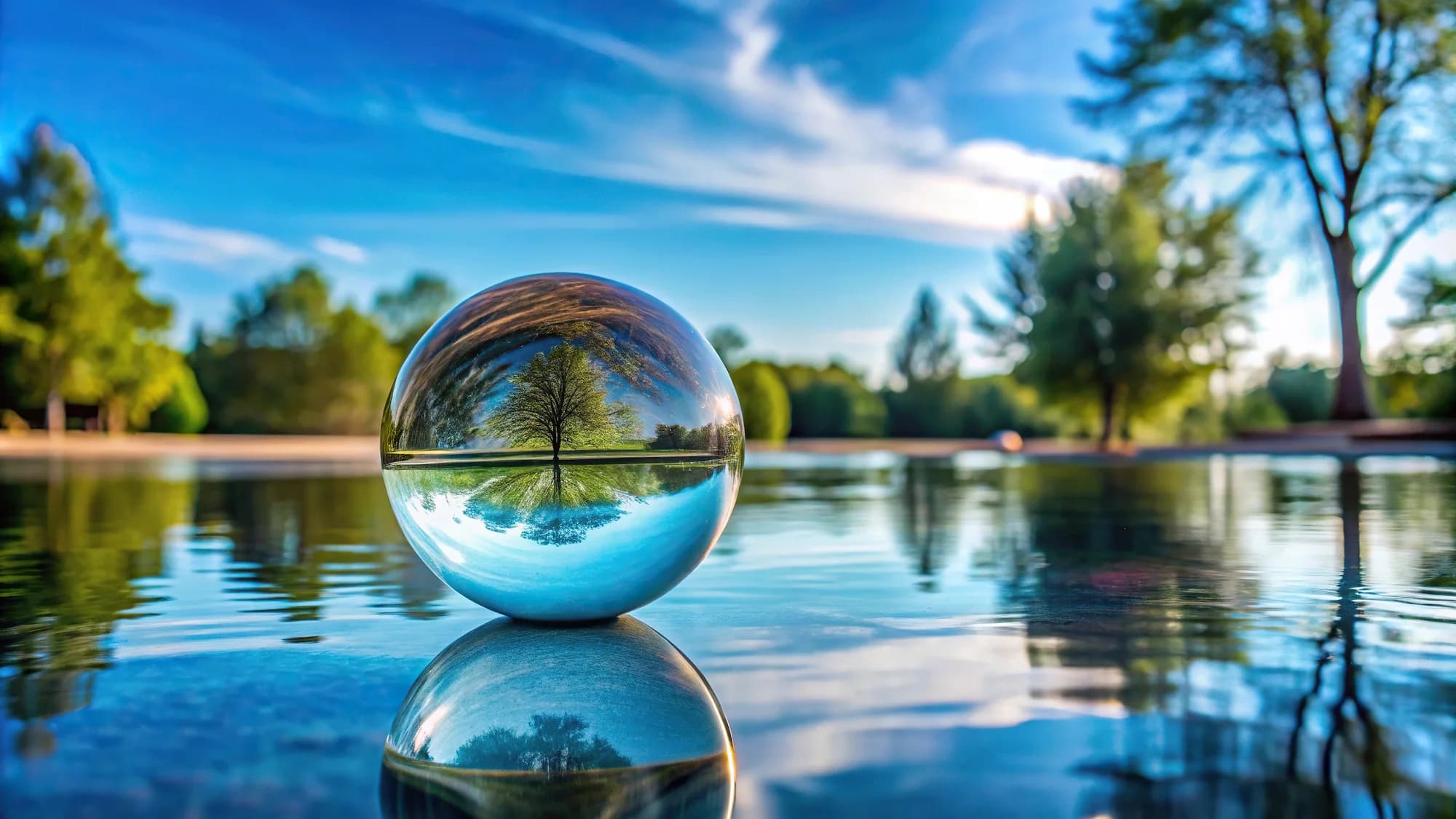 Sofrología - Bola de cristal reflejando la naturaleza